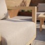 6 Seater Beige Aluminium Wood Effect Garden Sofa with Matching Coffee Table