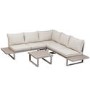 5 Seater Beige Aluminium Garden Corner Sofa Set