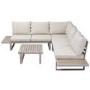 5 Seater Beige Aluminium Garden Corner Sofa Set