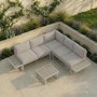 5 Seater Beige Aluminium Garden Corner Sofa Set
