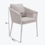 6 Seater Beige Aluminium Extendable Garden Dining Set with Rope Chairs 
