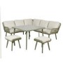 8 Seater Green Rope Effect Corner Garden Sofa Dining Table Set