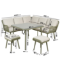 8 Seater Green Rope Effect Corner Garden Sofa Dining Table Set