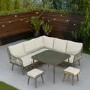 8 Seater Green Rope Effect Corner Garden Sofa Dining Table Set