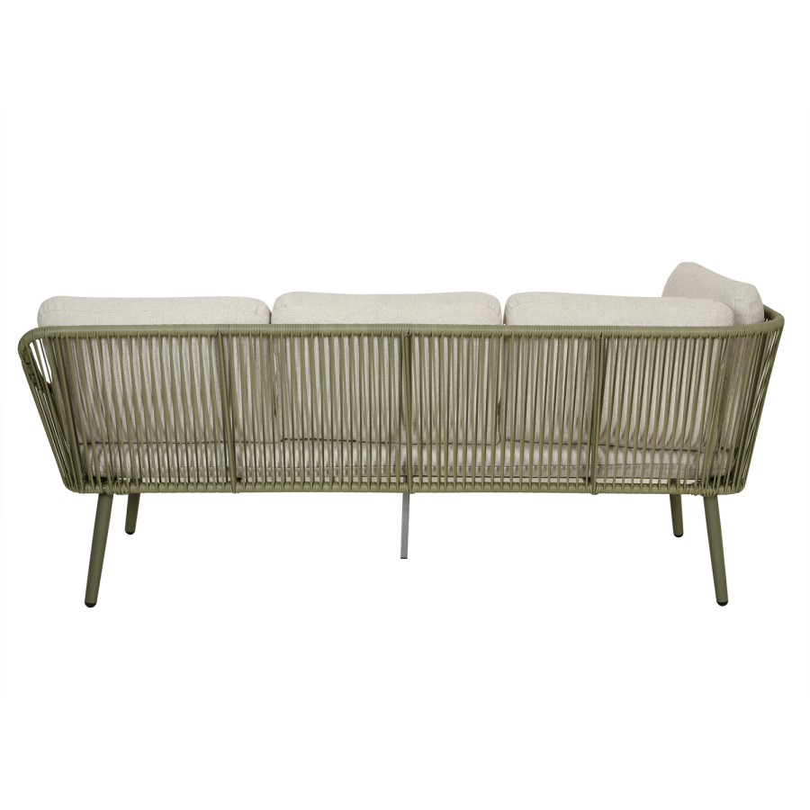 8 Seater Green Rope Effect Corner Garden Sofa Dining Table Set