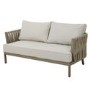 4 Seater Beige Rope Detail Sofa and Armchair Set with Coffee Table