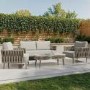 4 Seater Taupe Rope Sofa and Armchair Set with Coffee Table