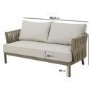 4 Seater Taupe Rope Sofa and Armchair Set with Coffee Table