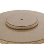 Beige 6 Seater Round Rattan Garden Dining Set with Lazy Susan Built-in Ice Bucket and Parasol