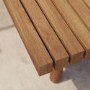 6 Seater Beige Modular Garden Corner Sofa Set in Wood Effect with Square Coffee Table