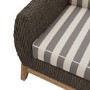Outdoor Sofa Set in Dark Rattan with Striped Cushion