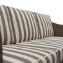 Outdoor Sofa Set in Dark Rattan with Striped Cushion