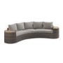 8 Seater Brown Rattan Curved Garden Sofa Set with Footstool