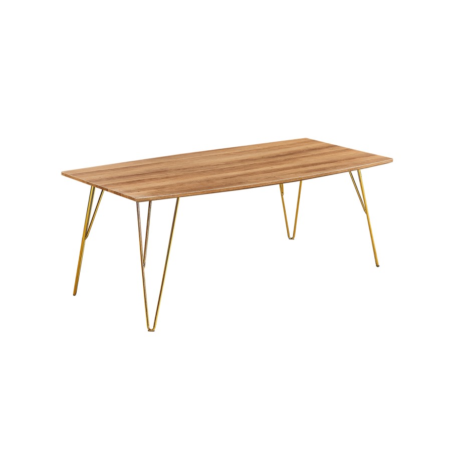 LPD Fusion Coffee Table in Wood Effect with Gold Legs