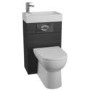 Black Cloakroom Suite with D-Shape Toilet