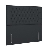 Dark Grey Fabric Single Chesterfield Headboard - Langston