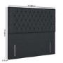 Dark Grey Fabric Small Double Chesterfield Headboard - Langston