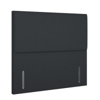 Dark Grey Fabric Small Double Plain Headboard - Langston