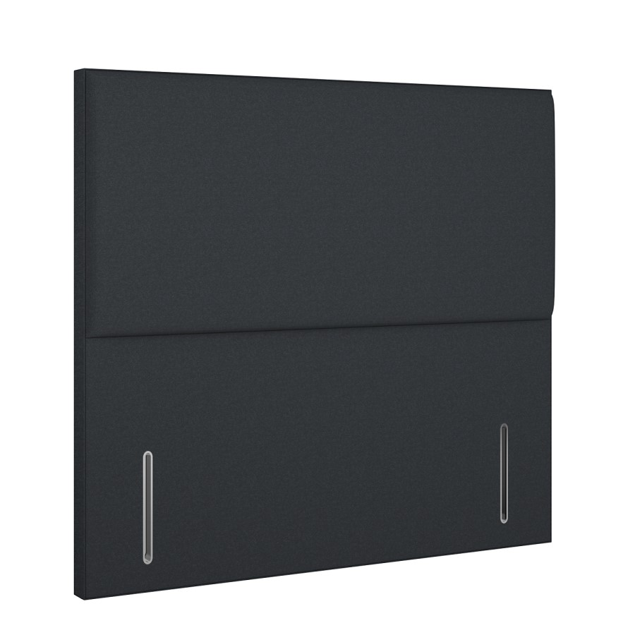 Dark Grey Fabric Small Double Plain Headboard - Langston