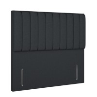 Dark Grey Fabric Double Headboard with Vertical Stripe - Langston