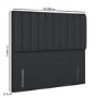 Dark Grey Fabric Double Headboard with Vertical Stripe - Langston