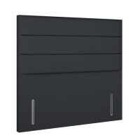 Dark Grey Fabric Small Double Headboard with Horizontal Stripe - Langston