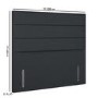 Dark Grey Fabric Small Double Headboard with Horizontal Stripe - Langston