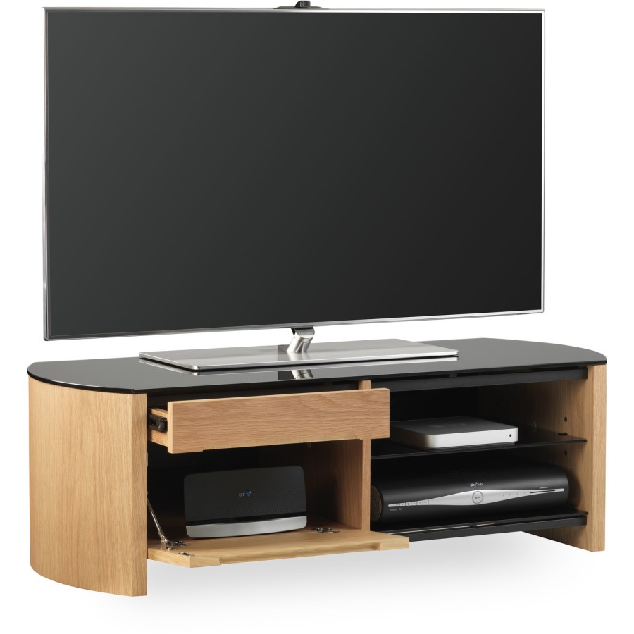 Alphason FW1100CB-LO Finewoods TV Stand for up to 50" TVs - Light Oak