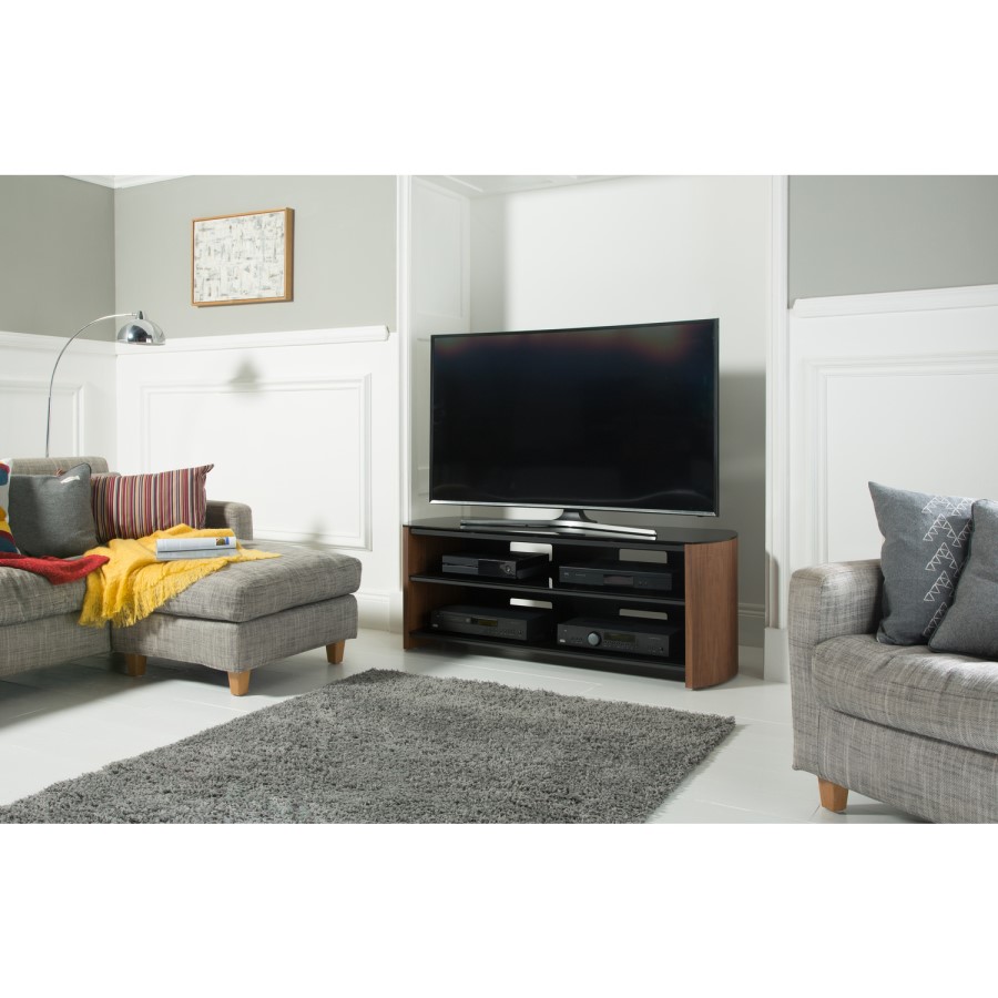Alphason FW1350-W/B Finewoods TV Stand for up to 60" TVs - Walnut