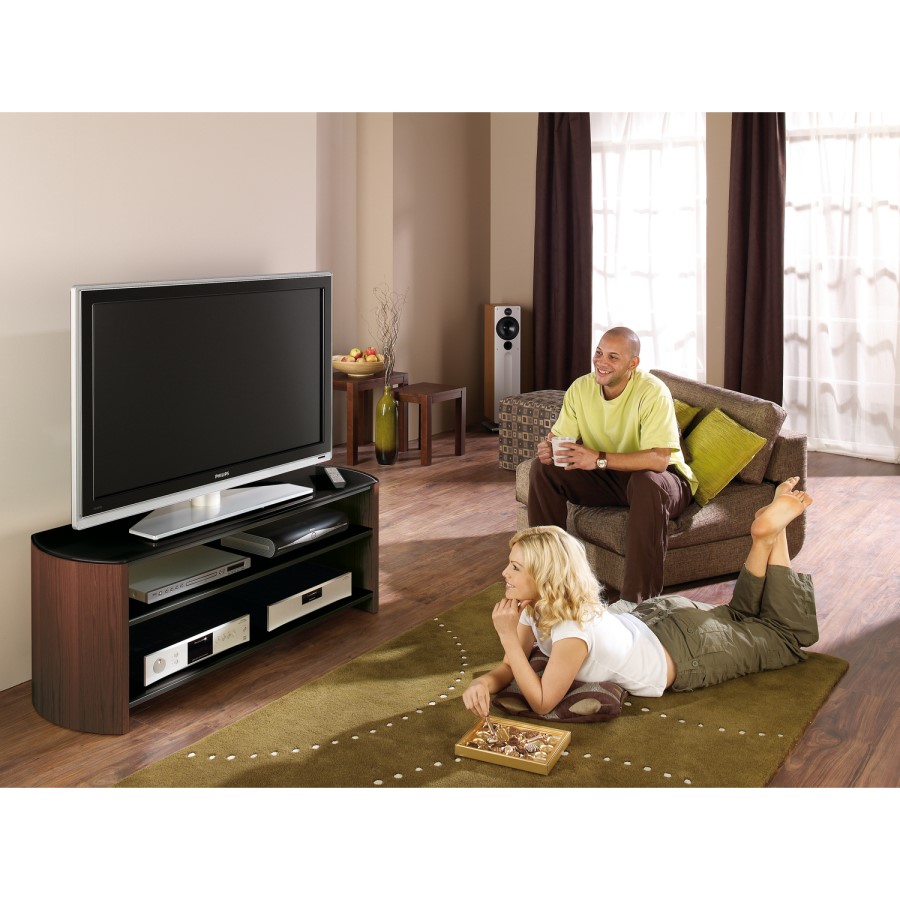 Alphason FW1350-W/B Finewoods TV Stand for up to 60" TVs - Walnut
