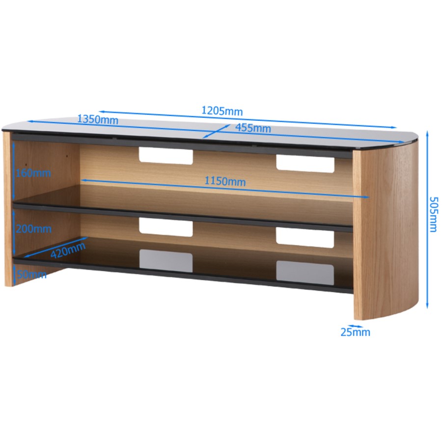 Alphason FW1350-W/B Finewoods TV Stand for up to 60" TVs - Walnut