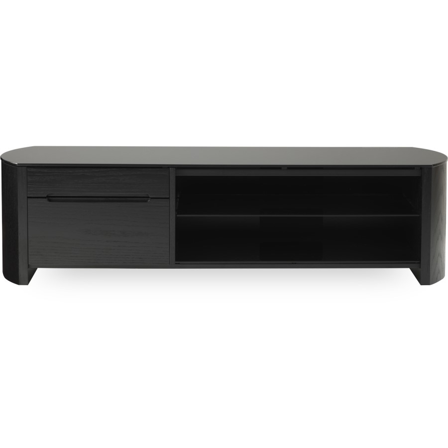 Alphason FW1350CB-BLK Finewoods Cabinet TV Stand for up to 60" TVs - Black/Oak