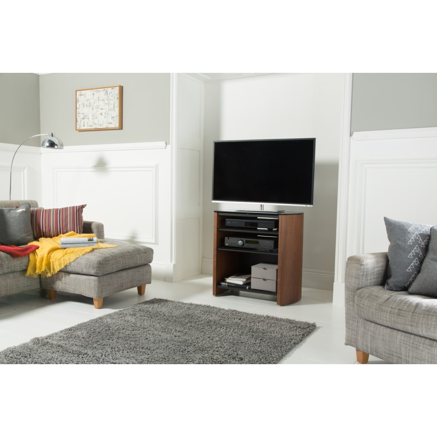 Alphason FW750/4-W/B Finewoods HiFi and TV Stand for up to 37" TVs - Walnut 