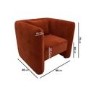 Square Burnt Orange Velvet Tub Chair - Fawn