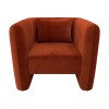 Square Burnt Orange Velvet Tub Chair - Fawn - Furniture123