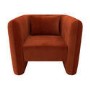 Square Burnt Orange Velvet Tub Chair - Fawn