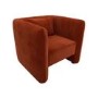 Square Burnt Orange Velvet Tub Chair - Fawn