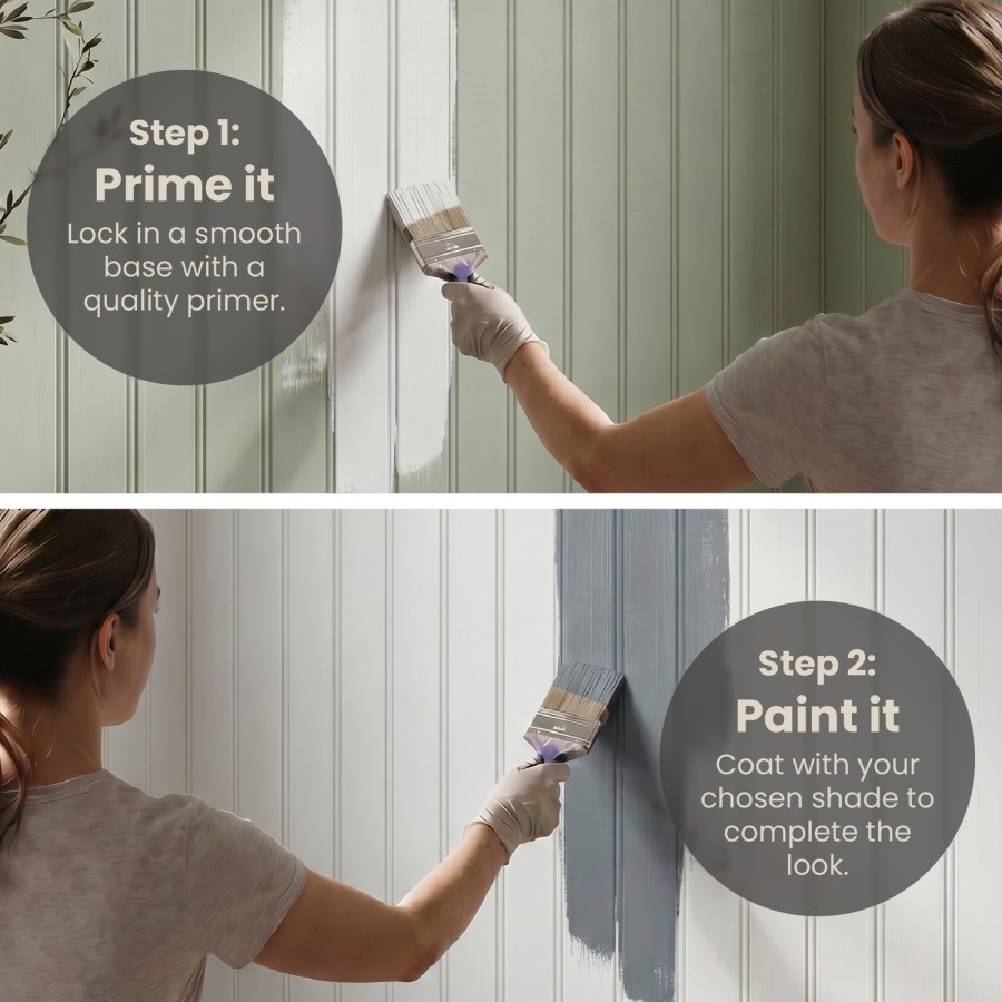 Paintable Tongue & Groove Wall Panel - 240cm x 60cm - Delamere