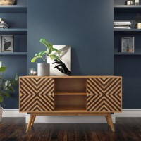 Freya Solid Wood Sideboard with Storage Cupboards - Mid Century Style