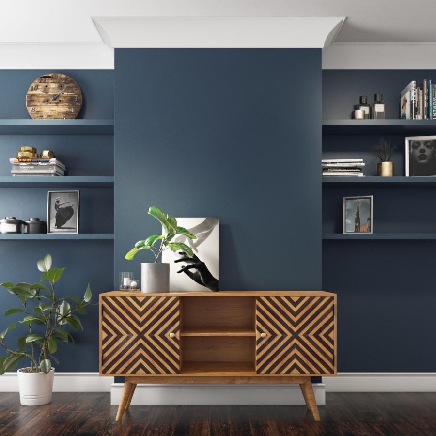 Freya Solid Wood Sideboard with Storage Cupboards - Mid Century Style
