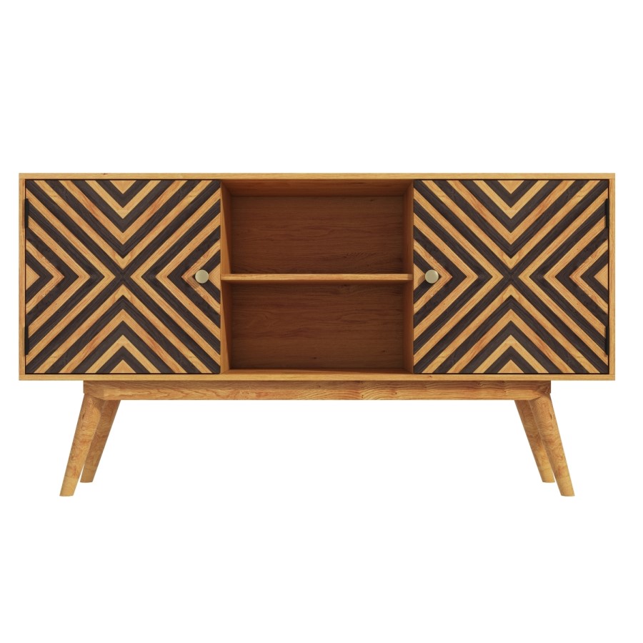 Freya Solid Wood Sideboard with Storage Cupboards - Mid Century Style