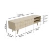 GRADE A1 - Freya Light Wash Solid Wood TV Unit with Storage Cupboards &amp; Shelves