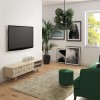 GRADE A1 - Freya Light Wash Solid Wood TV Unit with Storage Cupboards &amp; Shelves