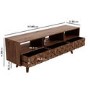 GRADE A1 - Large Dark Wood TV Stand Mid Century - TV's up to 56" - Freya