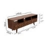 GRADE A2 - Large Dark Wood TV Stand Mid Century - TV's up to 55" - Freya