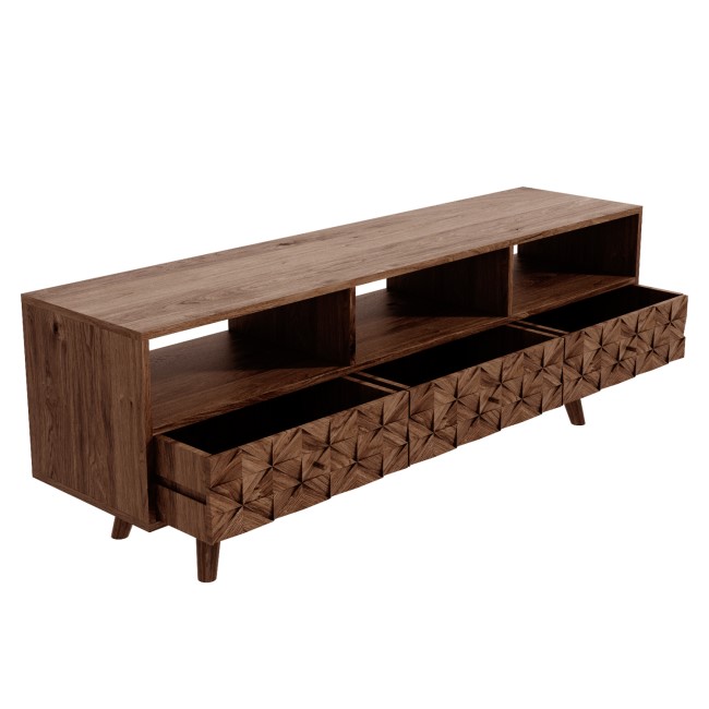 Large TV Unit with Storage in Solid Wood - TV's up to 55" - Freya