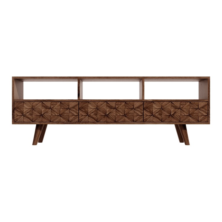 Large TV Unit with Storage in Solid Wood - TV's up to 55" - Freya