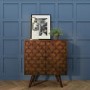 GRADE A1 - Small Sideboard in Dark Wood with 2 Doors - Freya
