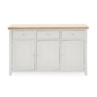Ferndale Large Two Tone Sideboard in Grey & Solid Oak