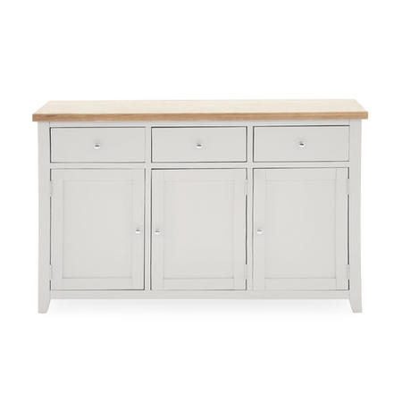 Ferndale Large Two Tone Sideboard in Grey & Solid Oak